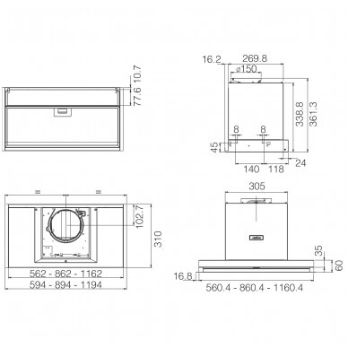 Gartraukiai ELICA BOXIN LX/BL MAT/A/60 4