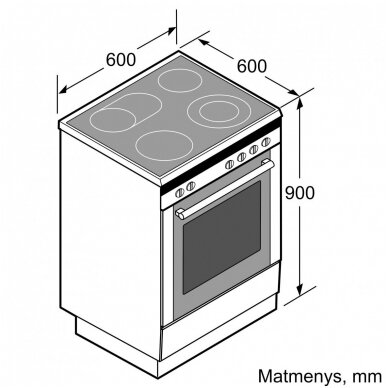 Laisvai statoma viryklė HLN39A020 5